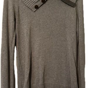 GAP Gray Turtleneck Sweater with Button Accents